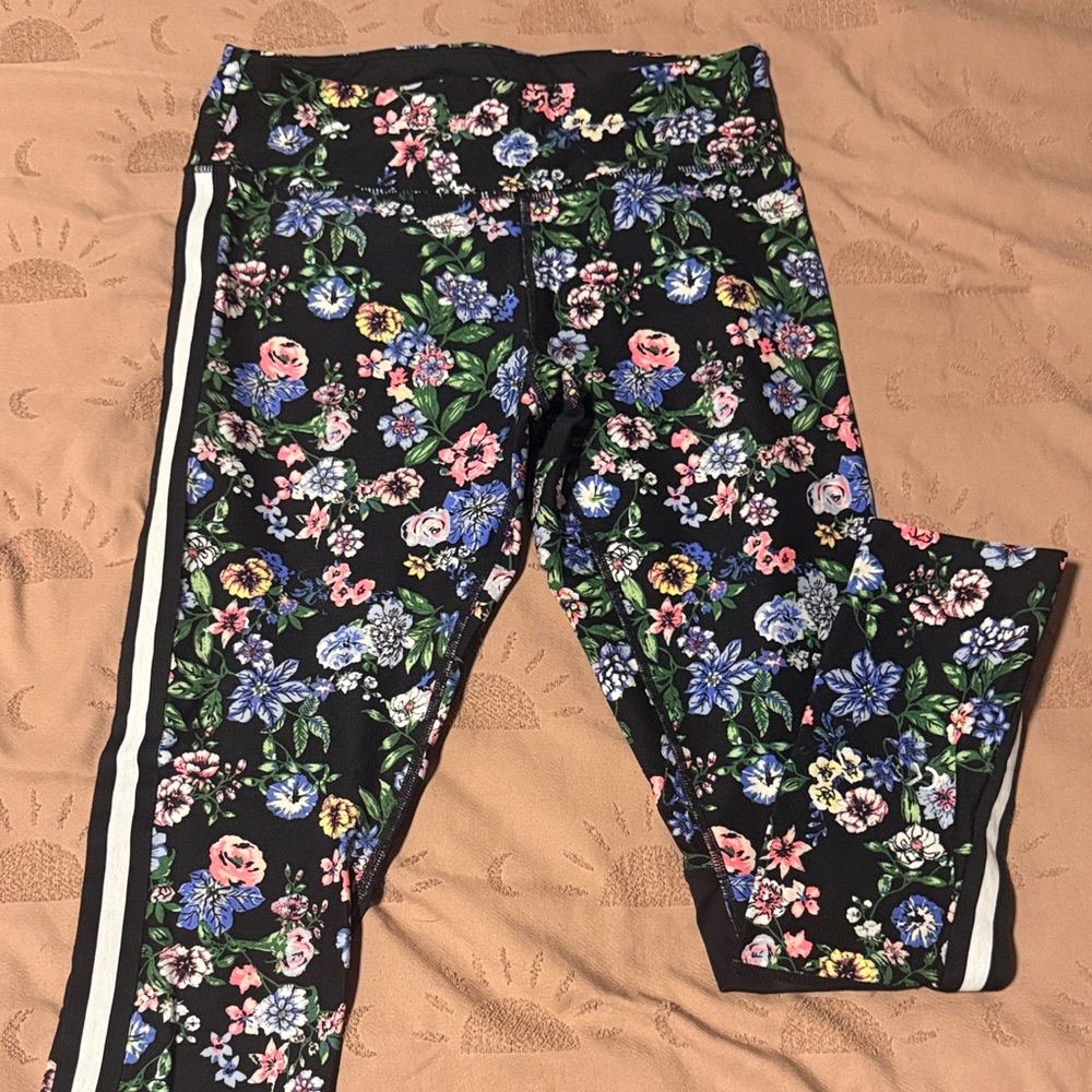 Calvin Klein Kids Floral Leggings - Black and Multicolor